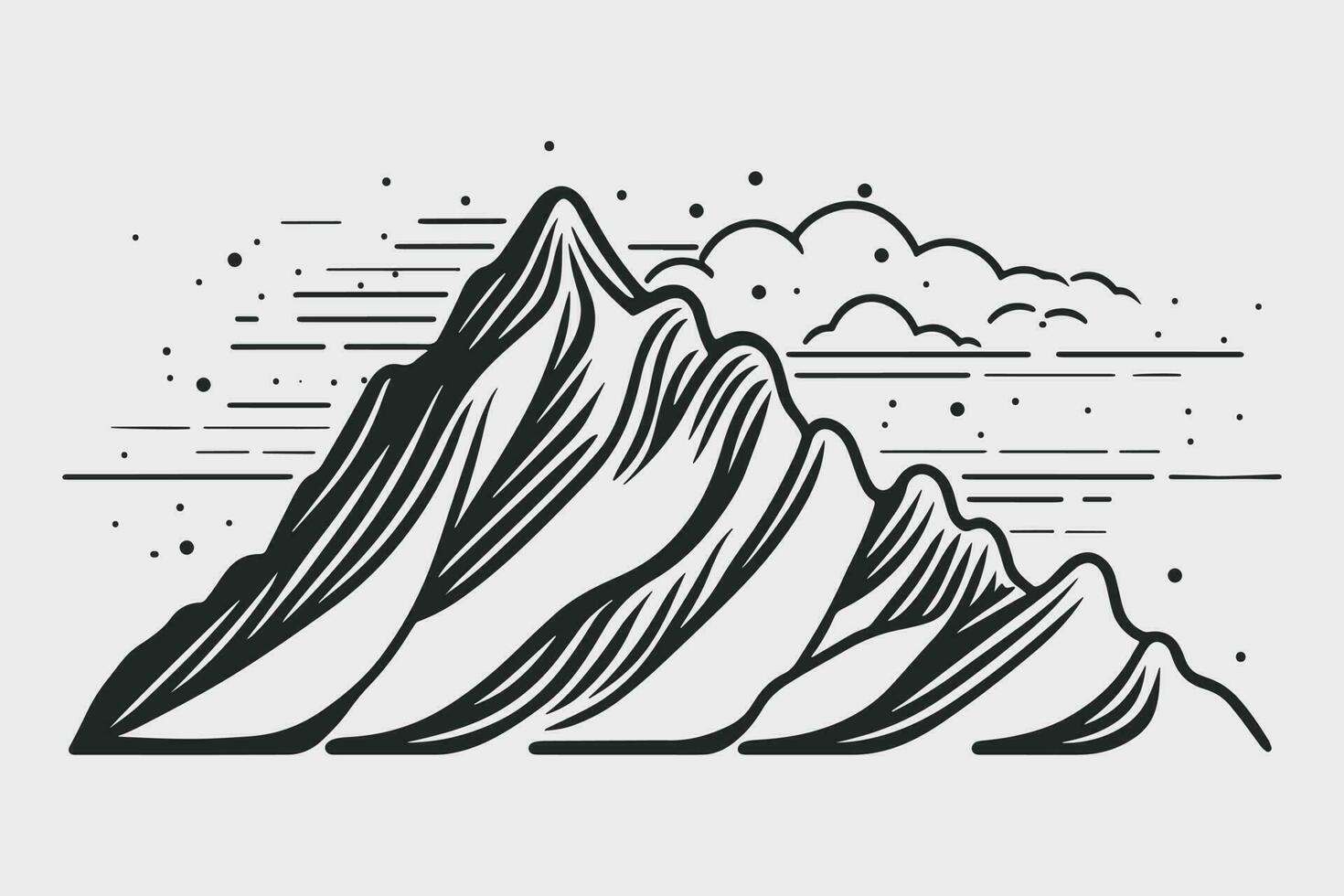 Mountain vector, Mountain silhouette, assorted mountain tree vector, Hand drawn mountain vector, mountain icon illustrations vector