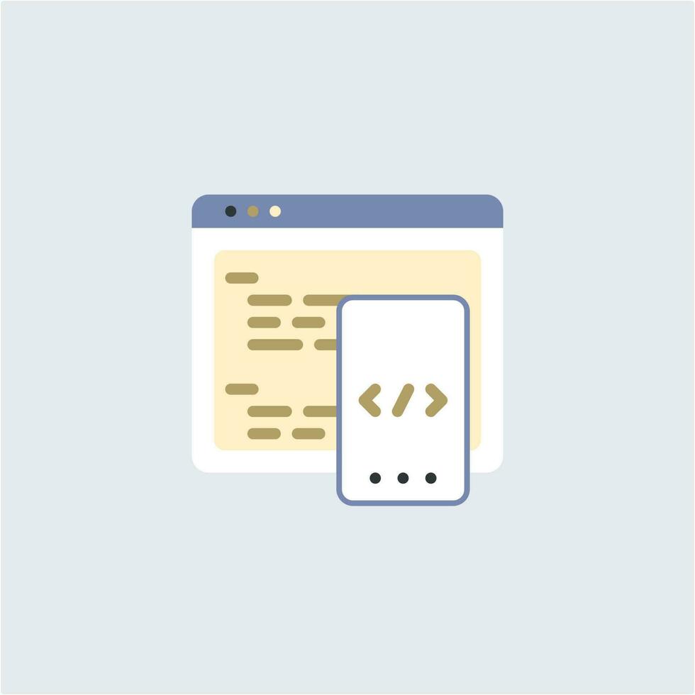 Code Mobile Research Icon vector