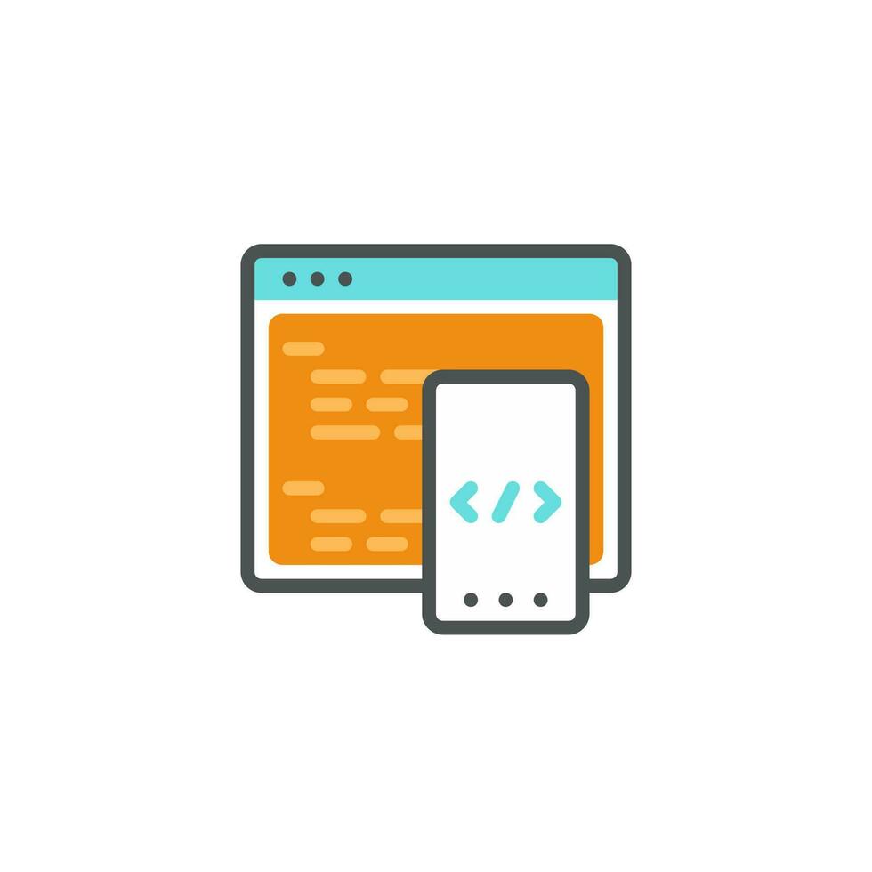 Code Mobile Research Icon vector