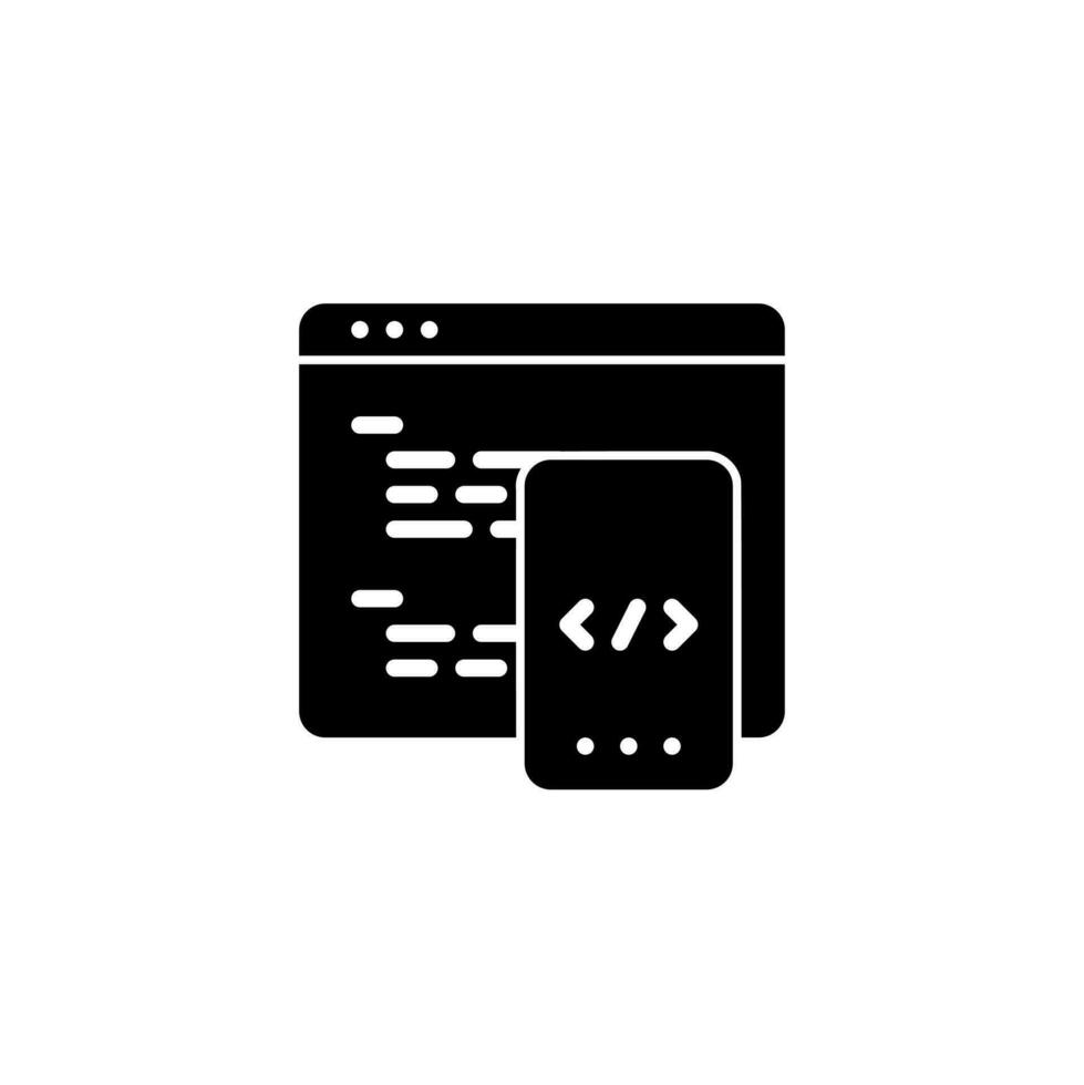 Code Mobile Research Icon vector