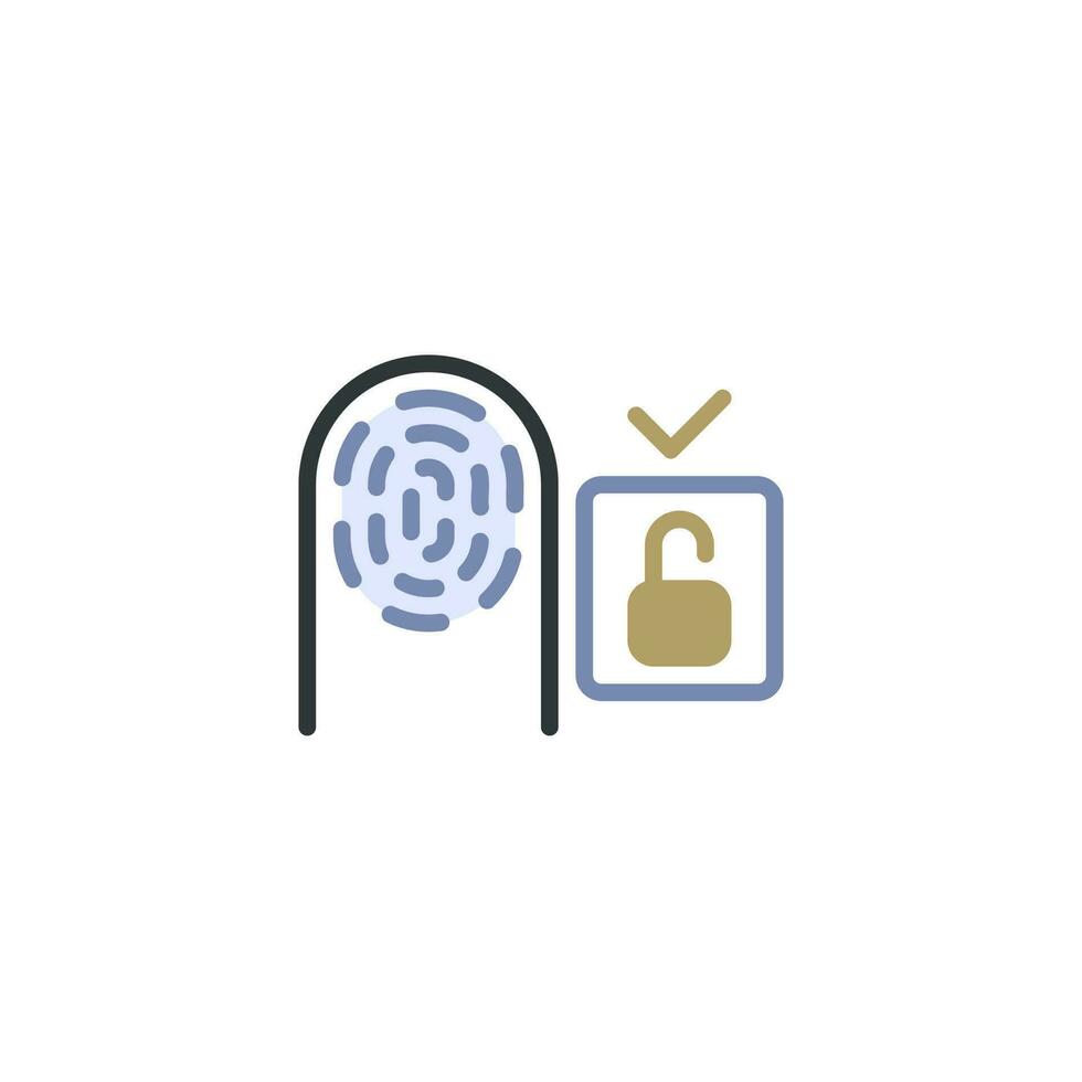 Finger Fingerprint Lock Icon vector