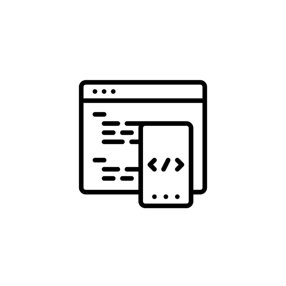 Code Mobile Research Icon vector