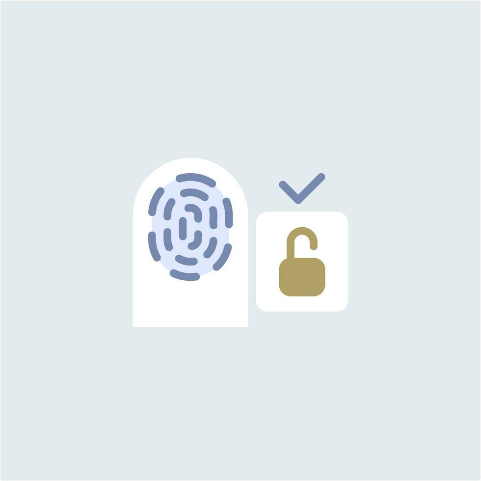 Finger Fingerprint Lock Icon vector