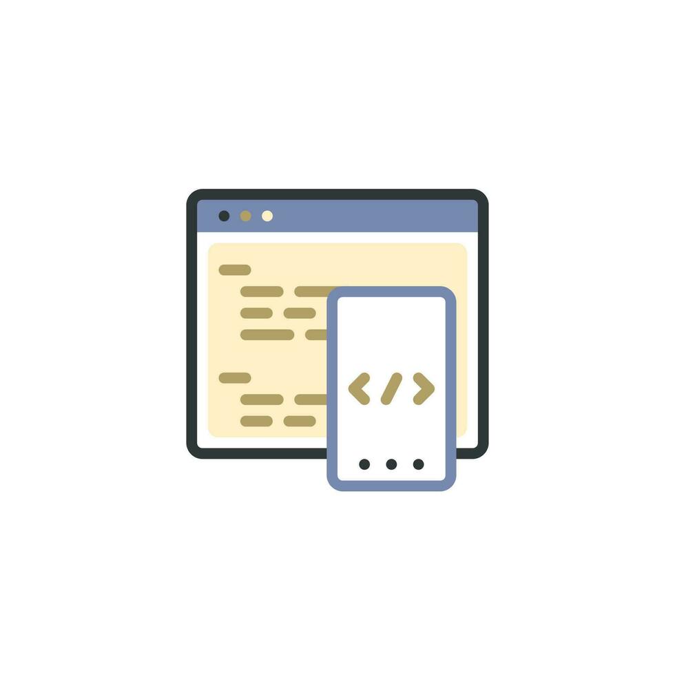 Code Mobile Research Icon vector