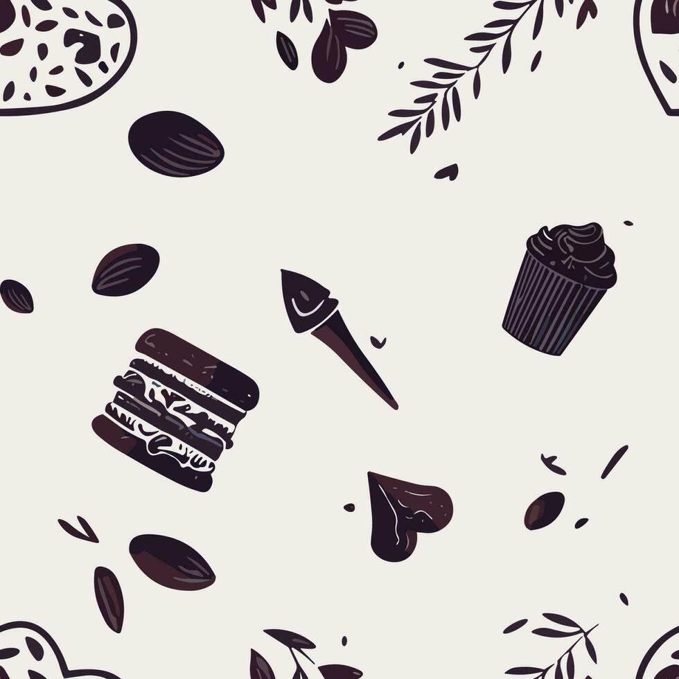 Pattern World Chocolate Day in style with some trendy designs, Our collection of different hand-drawn shapes and textures are perfect for promotional materials, t-shirts, bed sheets, and legging vector