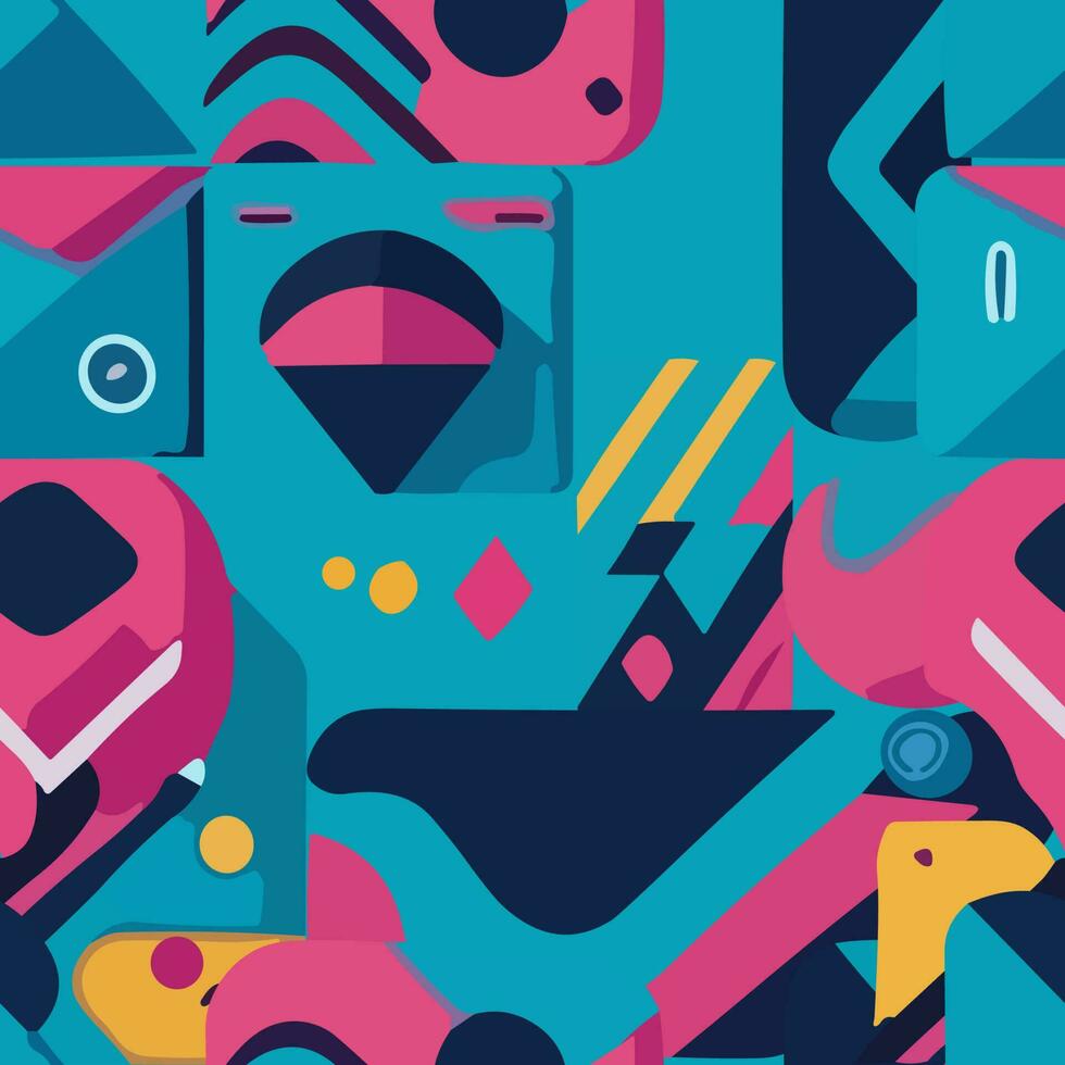 Geometric Retro Pop Art Pattern trendy and stylish design that is perfect for a variety of promotional materials. Our collection of different hand-drawn shapes and textures vector