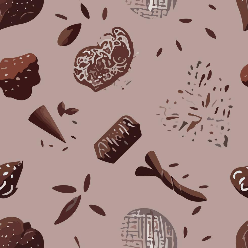 Pattern World Chocolate Day in style with some trendy designs, Our collection of different hand-drawn shapes and textures are perfect for promotional materials, t-shirts, bed sheets, and legging vector
