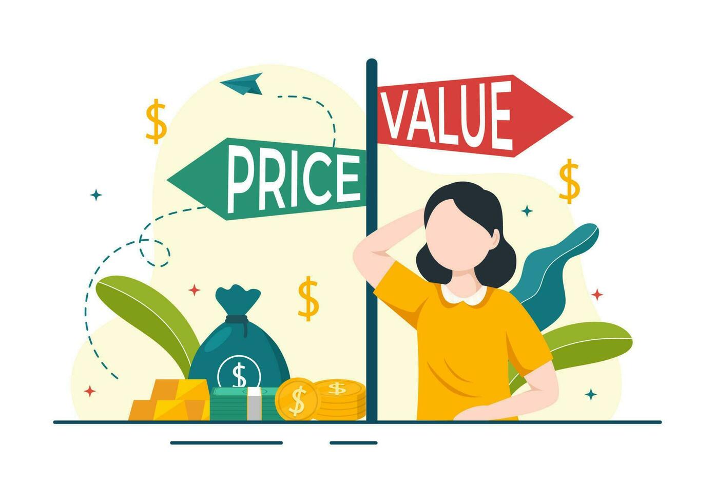 Compare Prices Vector Illustration of Inflation in Economy, Scales with Price and Value Goods in Flat Cartoon Hand Drawn Landing Page Templates