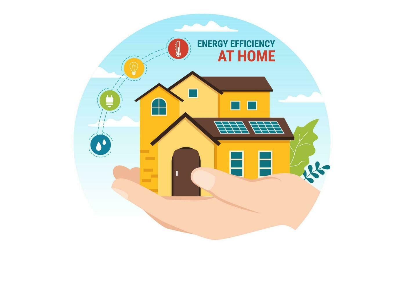 energía eficiente a hogar vector ilustración de inteligente casa tecnología sistema con centralizado controlar en plano dibujos animados mano dibujado plantillas