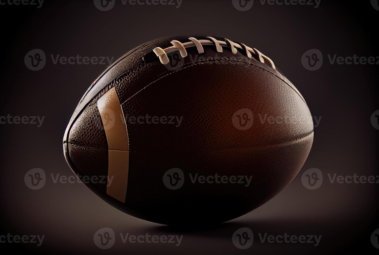 American football ball in the dark with lighting background. Sport and athlete concept. photo