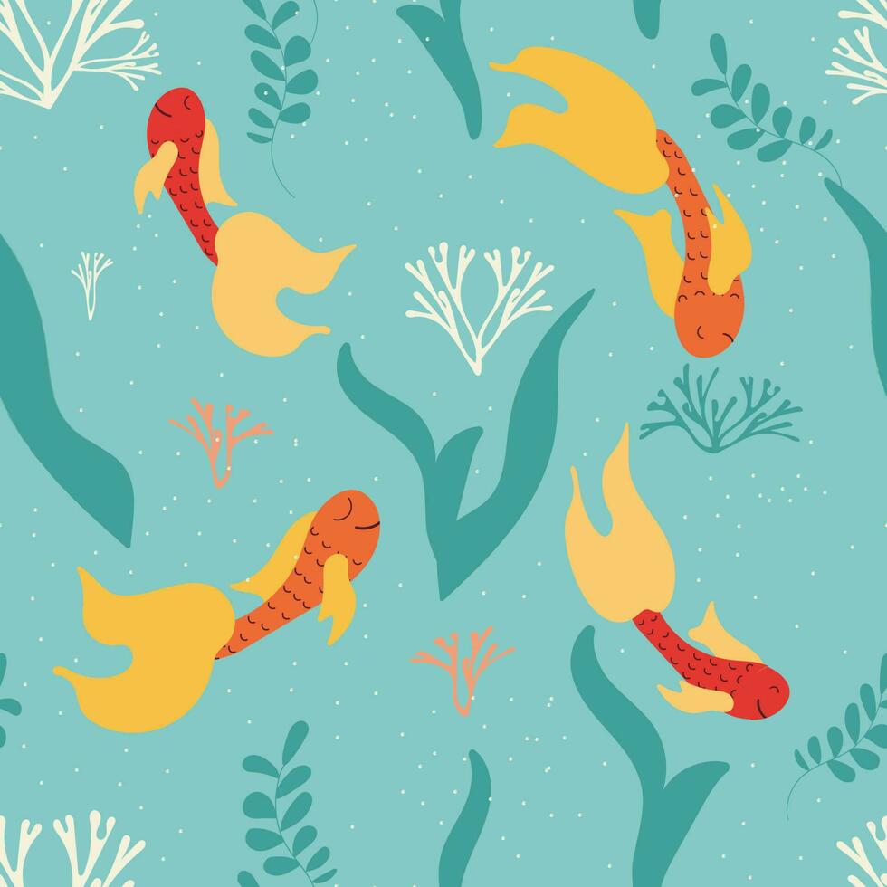 pattern with fishes vector