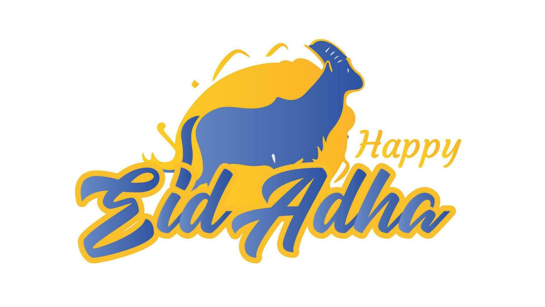 Islamic Blue and Yellow Background Eid Adha vector