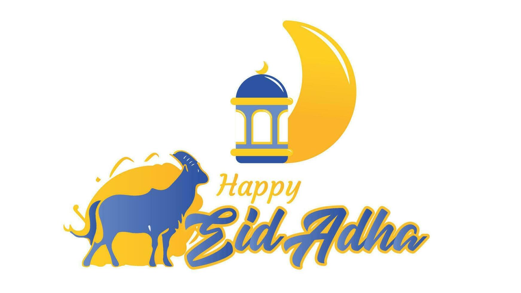 Islamic Blue and Yellow Background Eid Adha vector