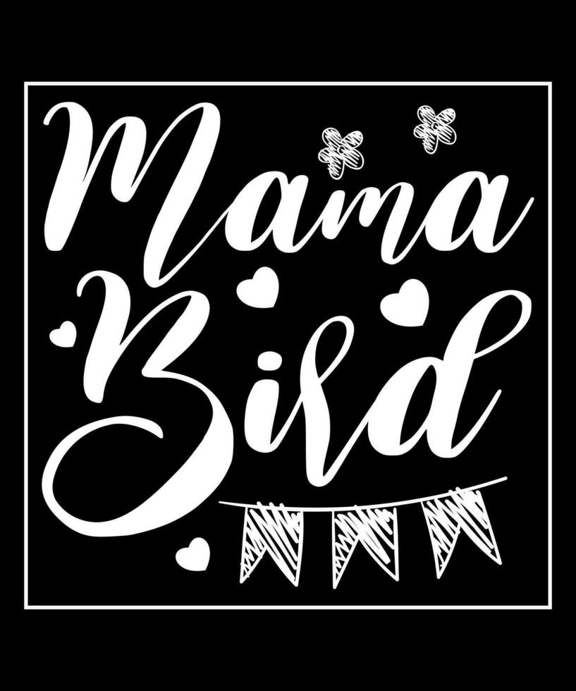 Mama bird happy mother's day vector