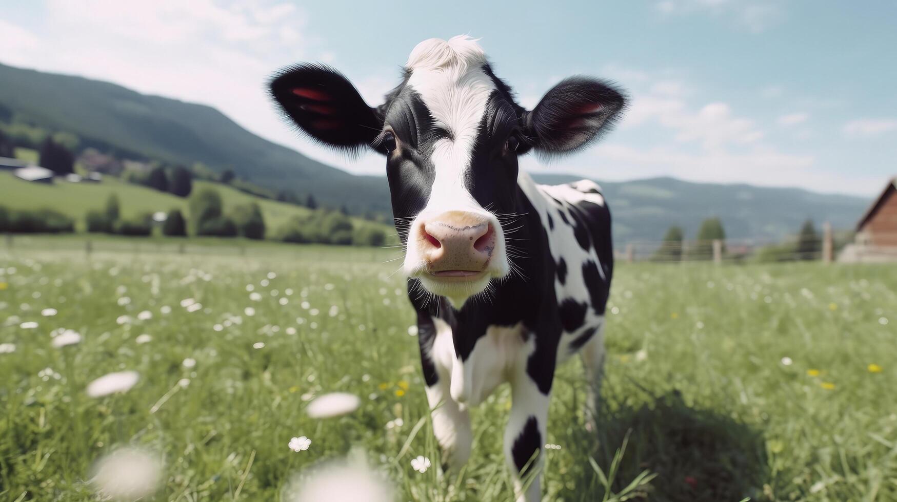 Cows in field. Illustration photo