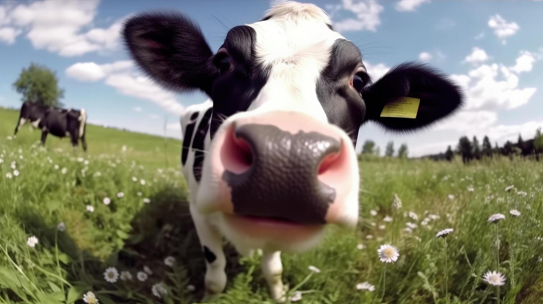 Cows in field. Illustration photo