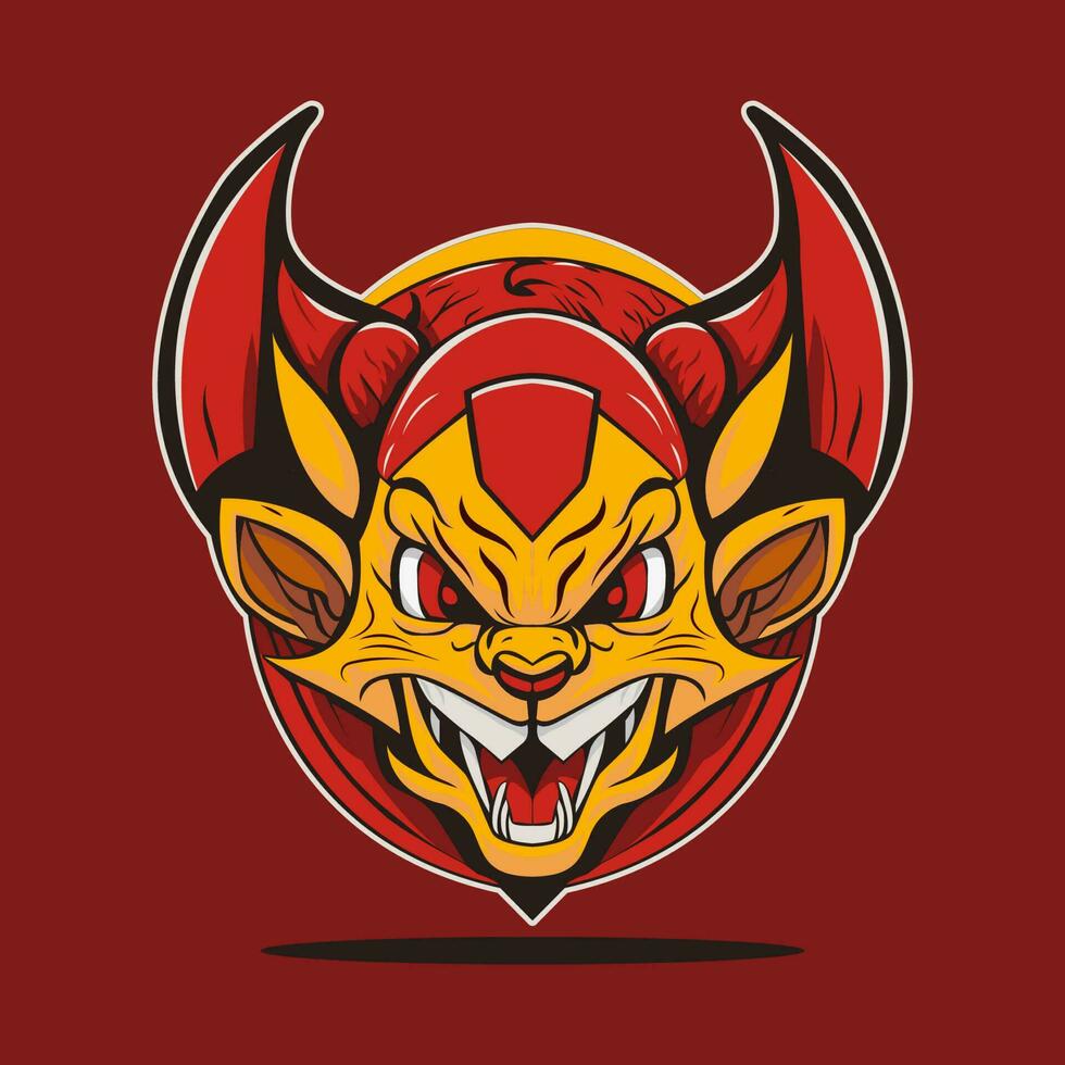 Rat Mascot Devils Style Vector Red and Yellow