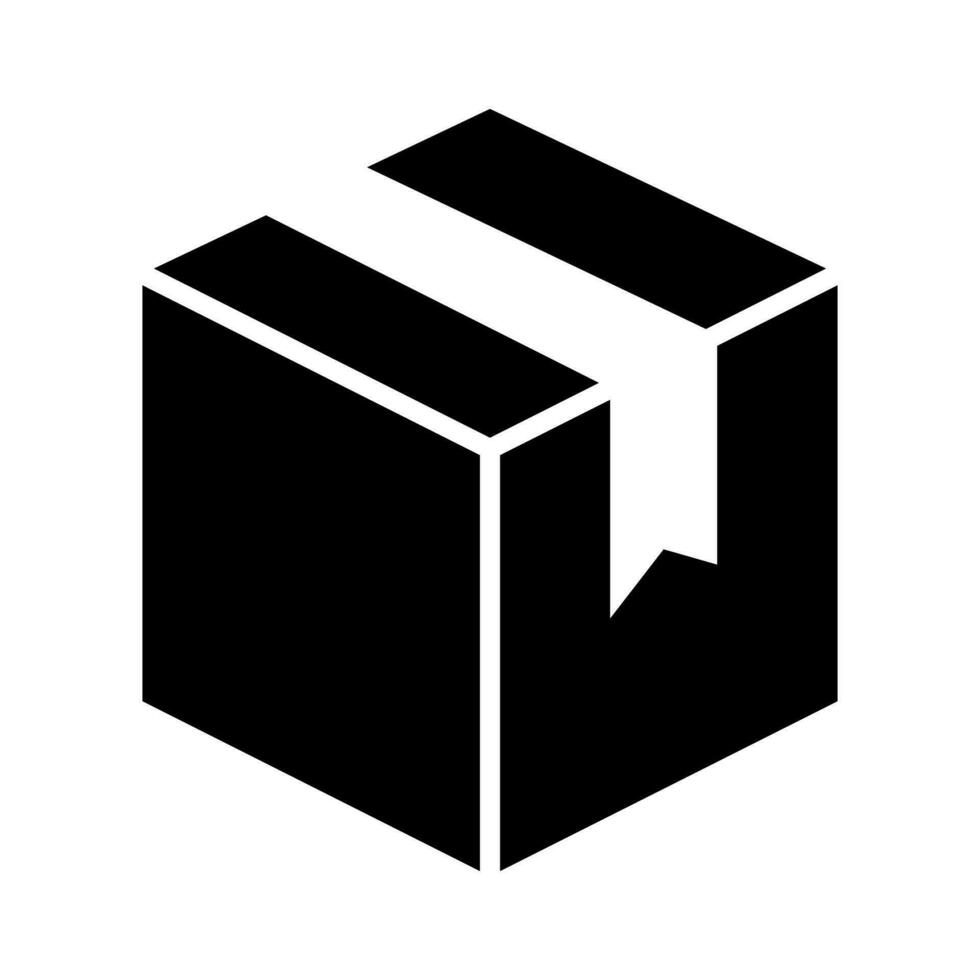 box packaging delivery shipping black Icon button vector