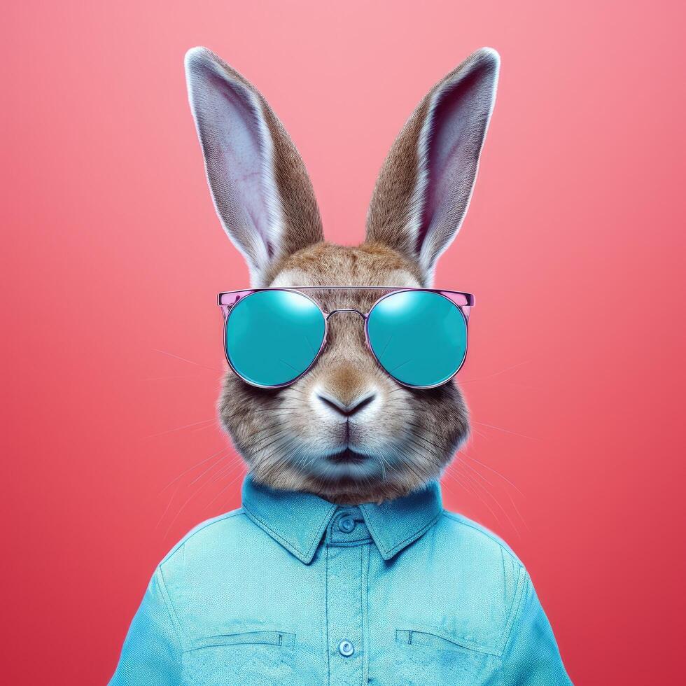 Cool rabbit in sunglasses. Illustration photo