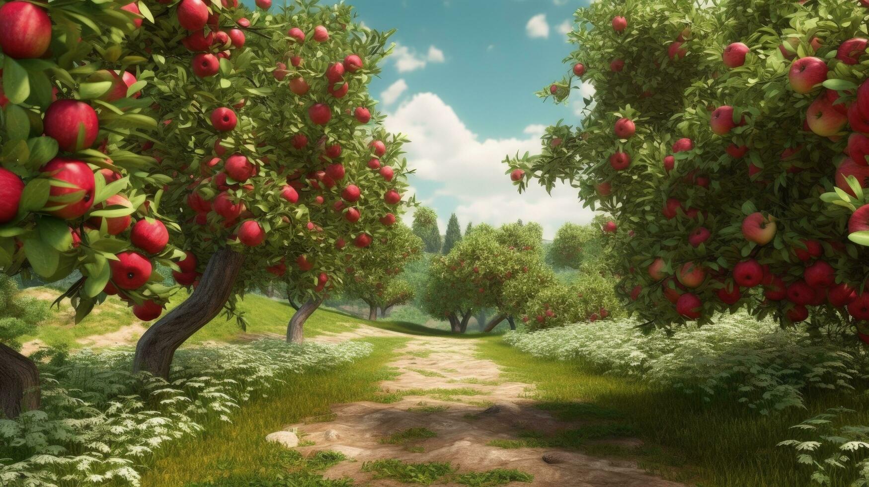 apple orchard wallpaper