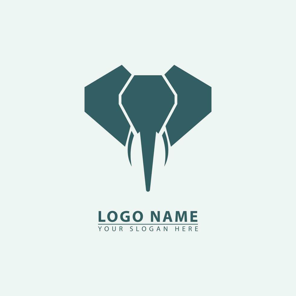 elegant simple elephant logo icon. vector