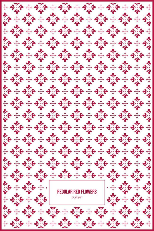 unique regular red flowers pattern vector