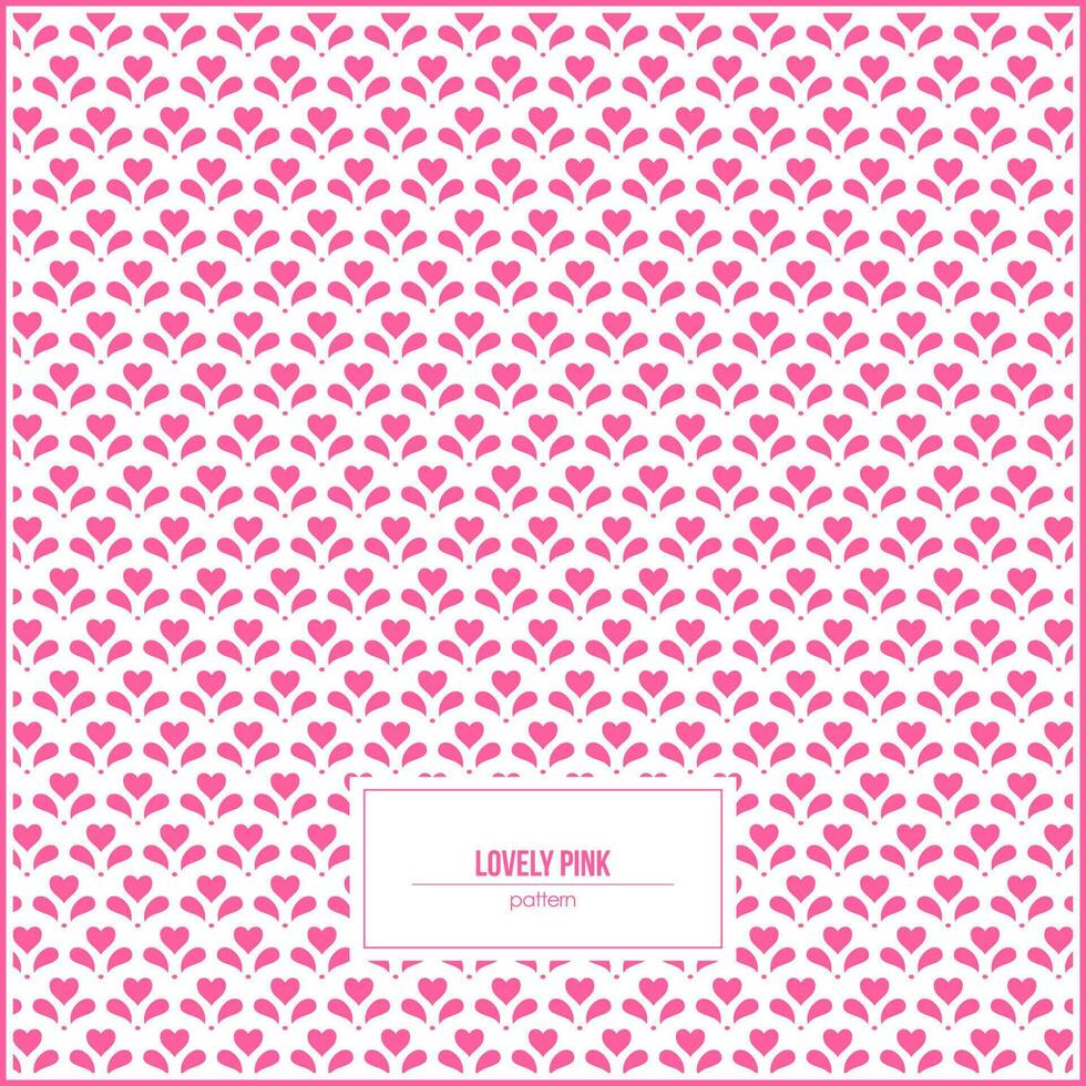 lovely pink pattern of heart shape vector