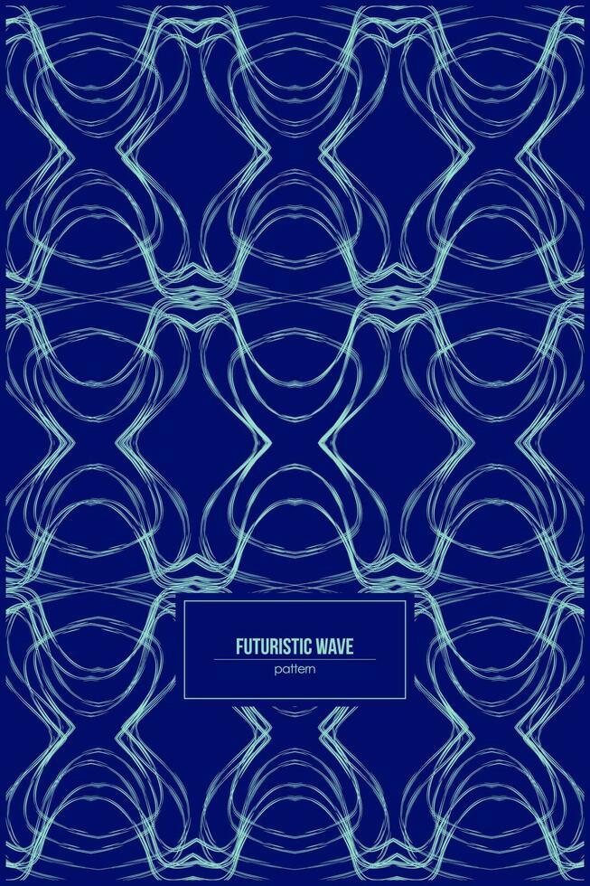 simple batik pattern with blue snaking lines 15600692 Vector