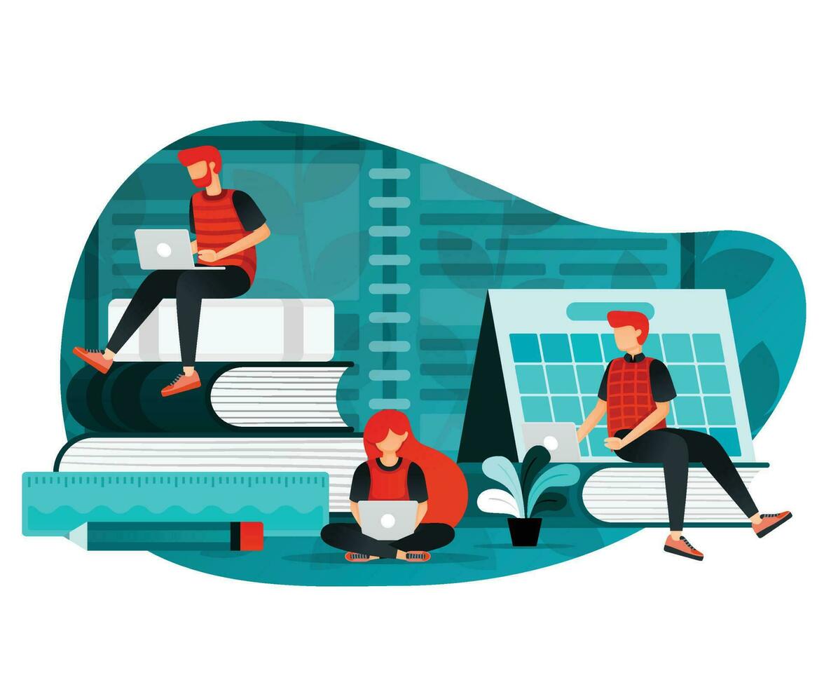 education and learning illustration for website, web, poster vector