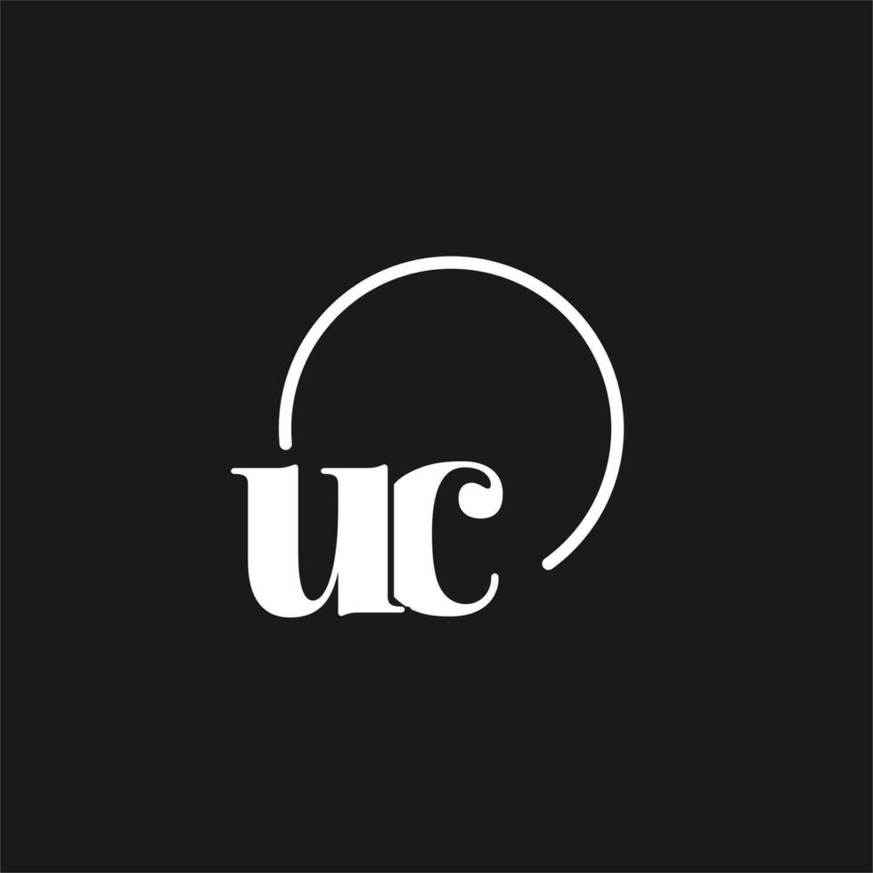 UC logo initials monogram with circular lines, minimalist and clean logo design, simple but classy style vector