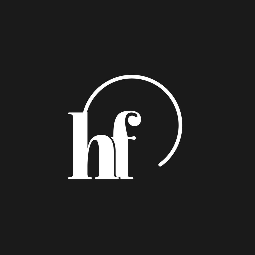 HF logo initials monogram with circular lines, minimalist and clean logo design, simple but classy style vector