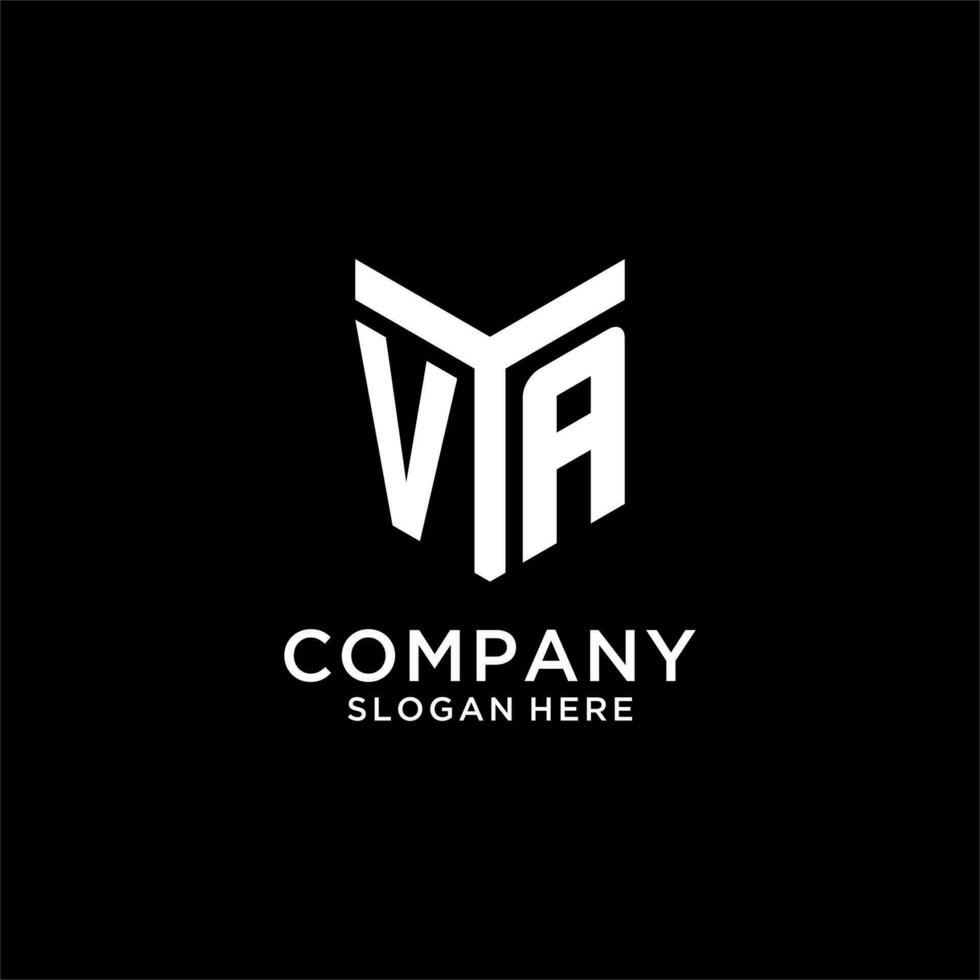 VA mirror initial logo, creative bold monogram initial design style vector