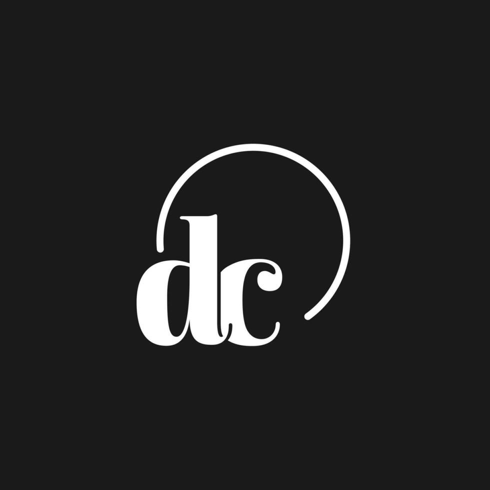 DC logo initials monogram with circular lines, minimalist and clean logo design, simple but classy style vector