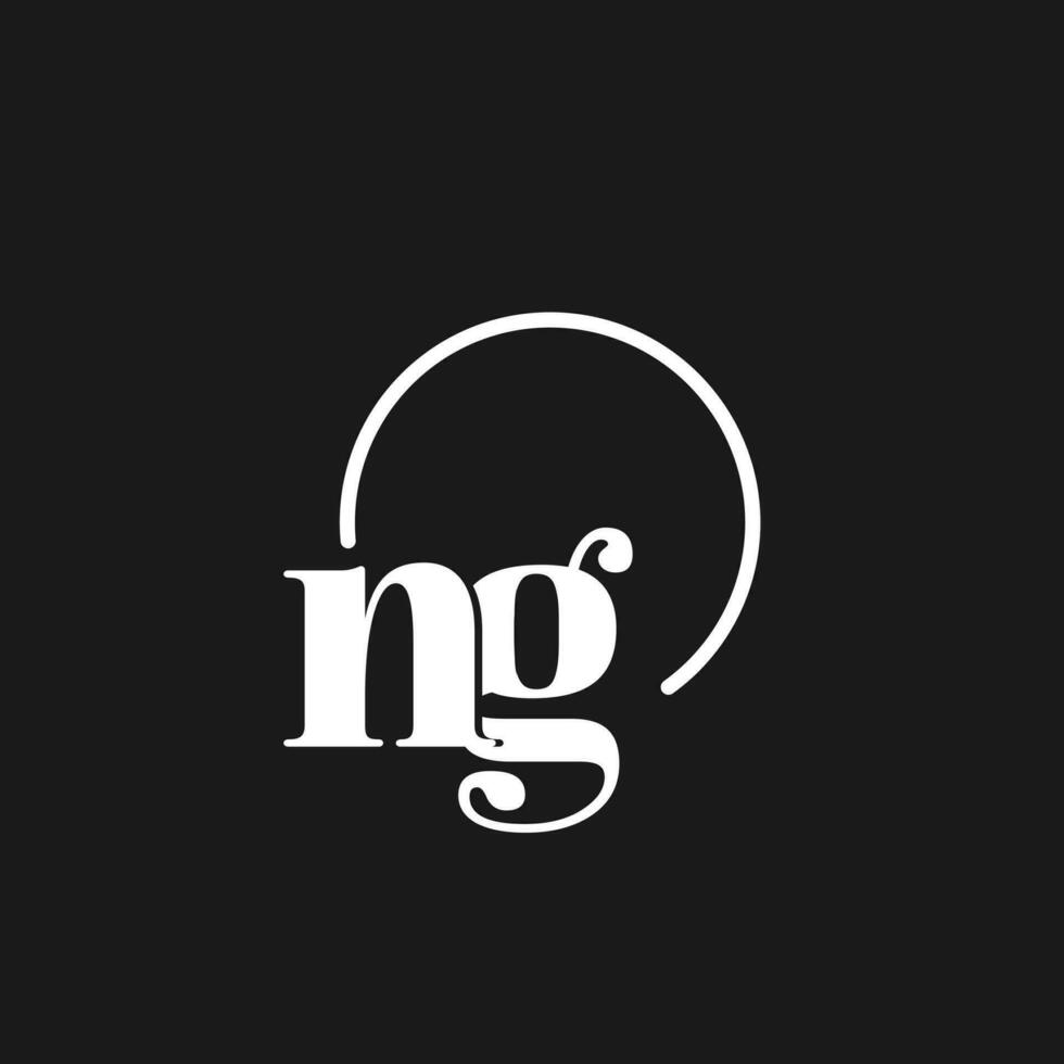 NG logo initials monogram with circular lines, minimalist and clean logo design, simple but classy style vector