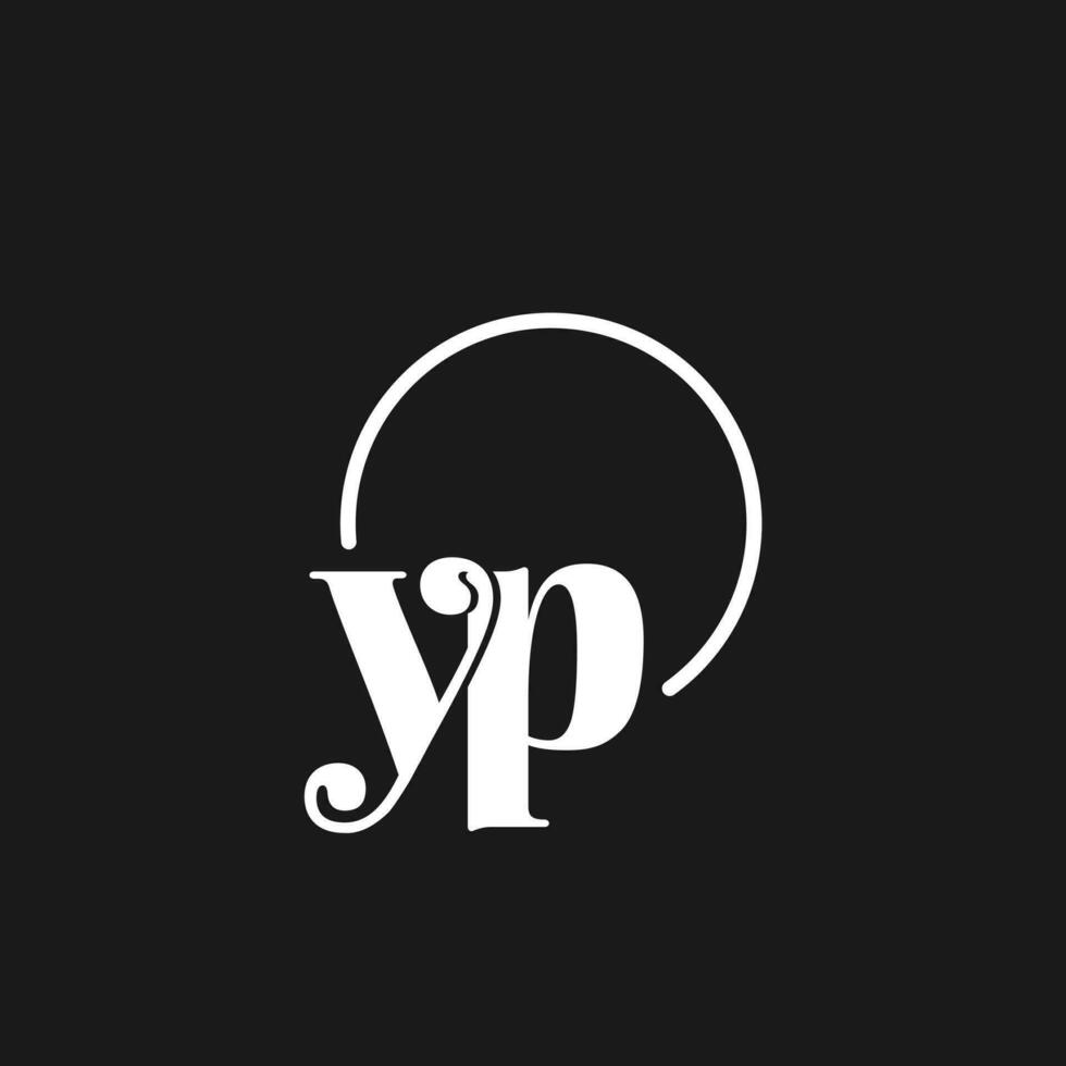 YP logo initials monogram with circular lines, minimalist and clean logo design, simple but classy style vector