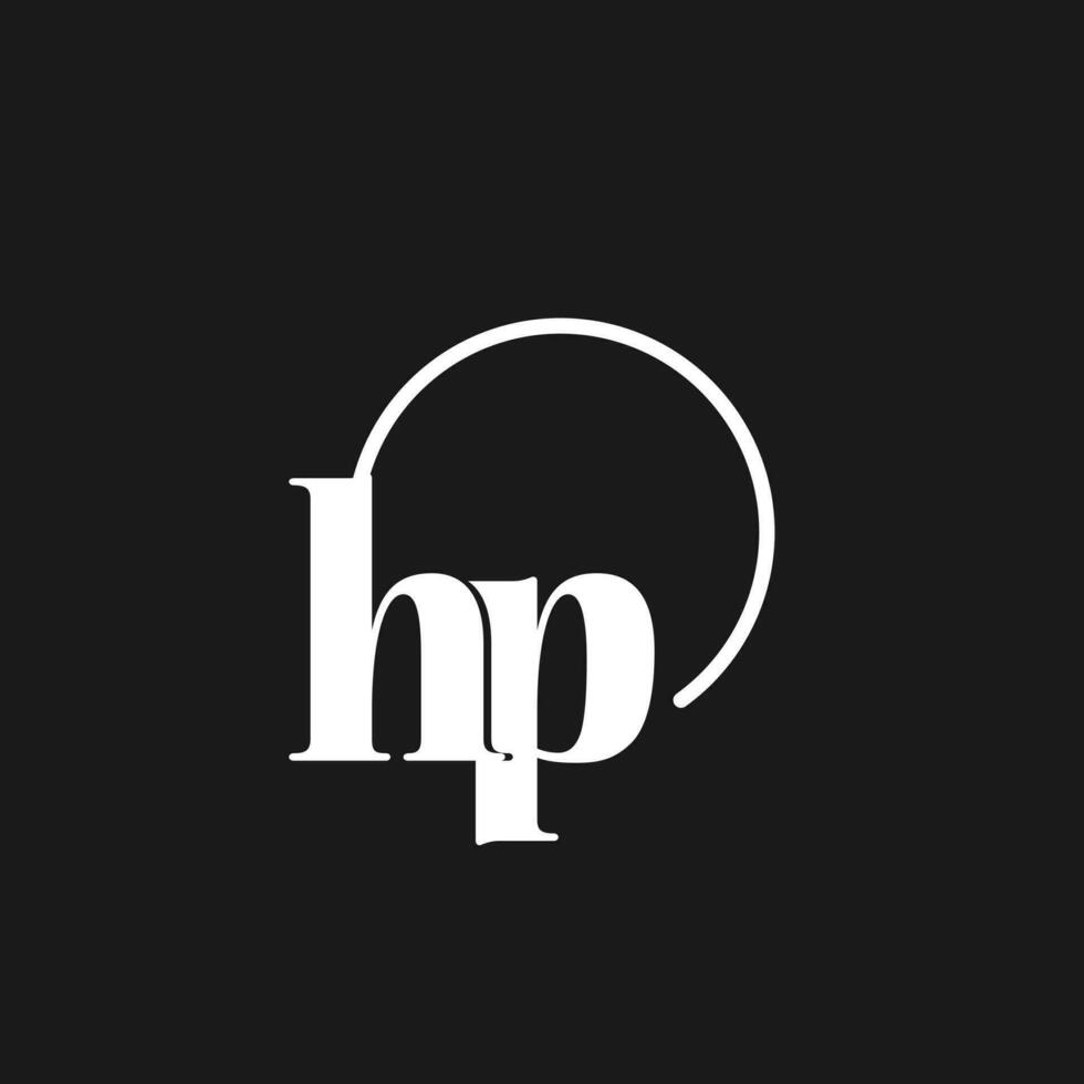 HP logo initials monogram with circular lines, minimalist and clean logo design, simple but classy style vector