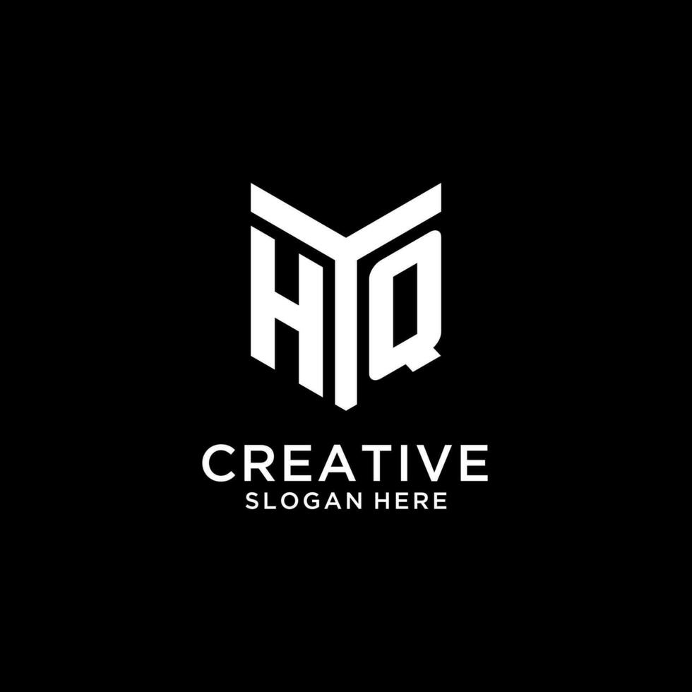 HQ mirror initial logo, creative bold monogram initial design style vector