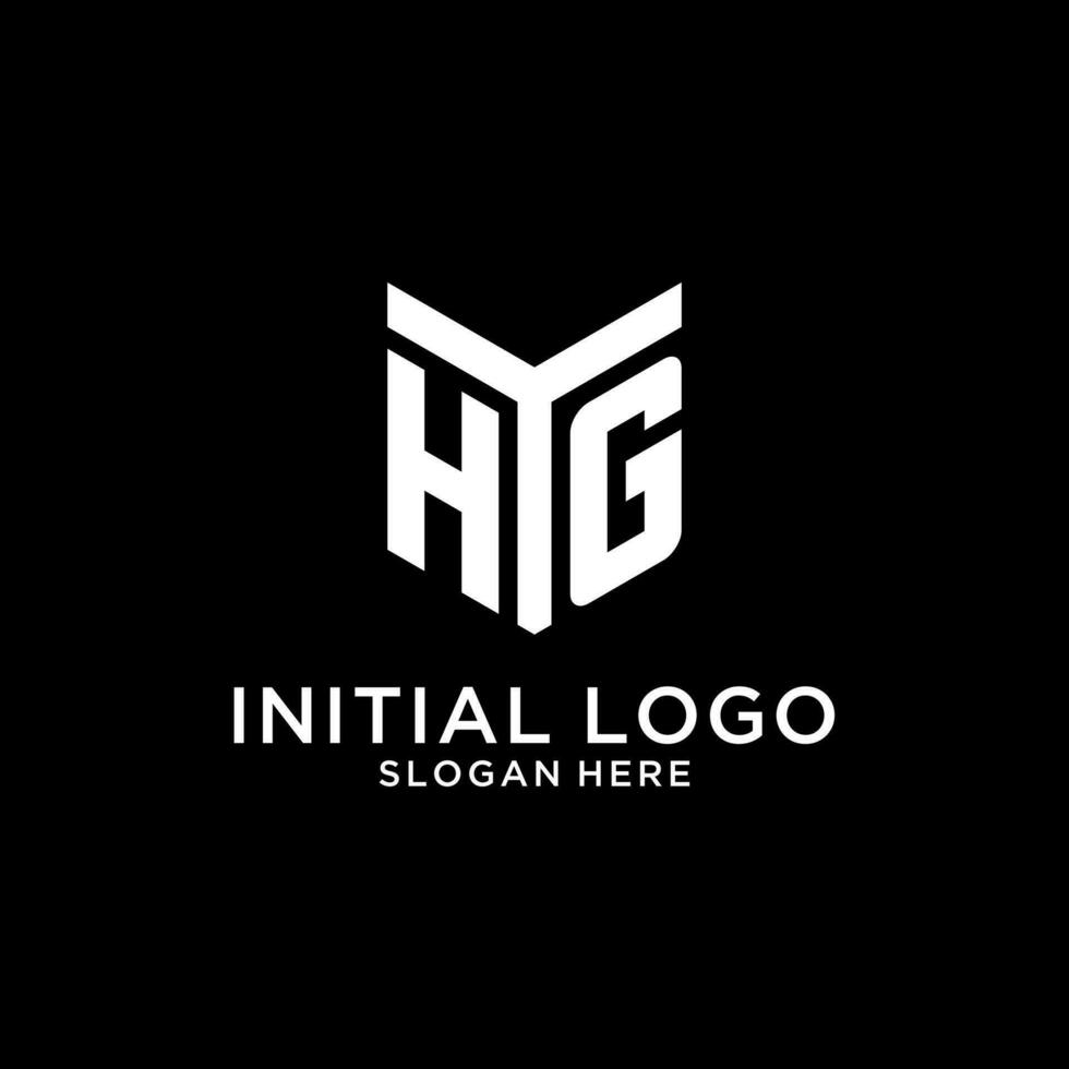 HG mirror initial logo, creative bold monogram initial design style vector