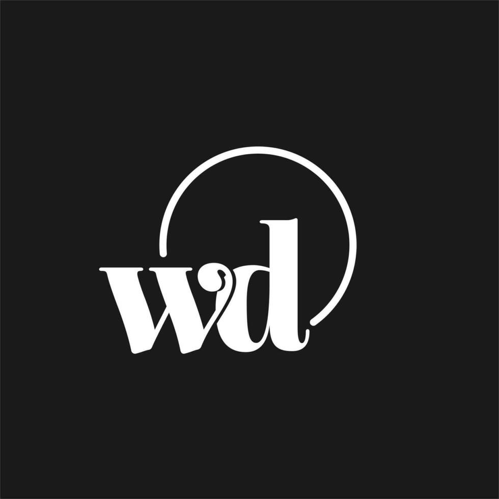 wd logo iniciales monograma con circular líneas, minimalista y limpiar logo diseño, sencillo pero de buen tono estilo vector