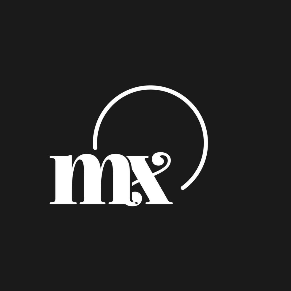 mx logo iniciales monograma con circular líneas, minimalista y limpiar logo diseño, sencillo pero de buen tono estilo vector