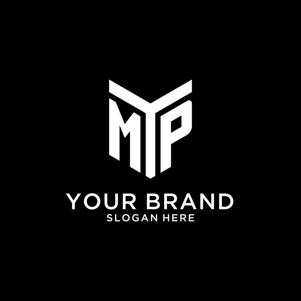 MP mirror initial logo, creative bold monogram initial design style vector