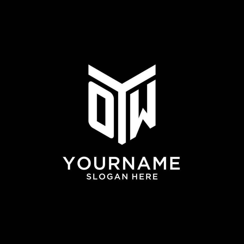 OW mirror initial logo, creative bold monogram initial design style vector