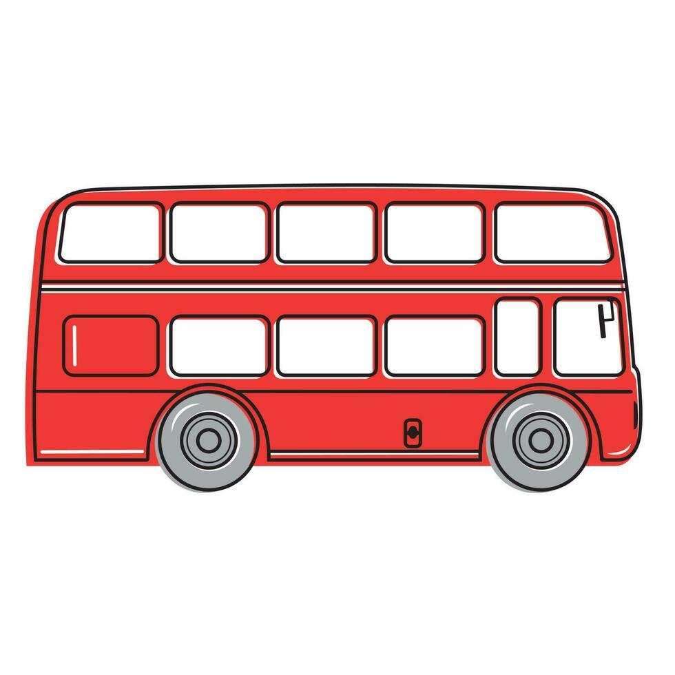 london red bus vector illustration isolated on white background