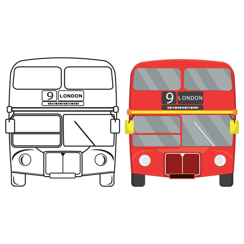 Londres rojo autobús vector ilustración aislado en blanco antecedentes