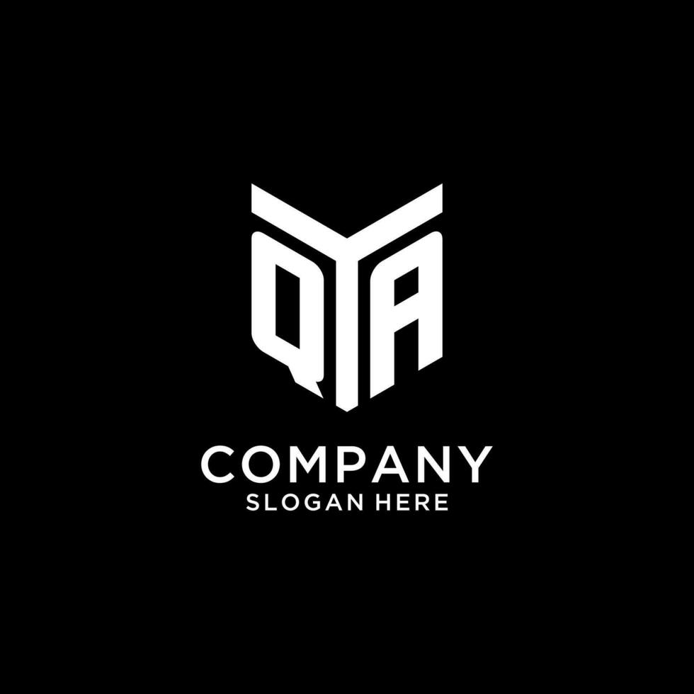 QA mirror initial logo, creative bold monogram initial design style vector
