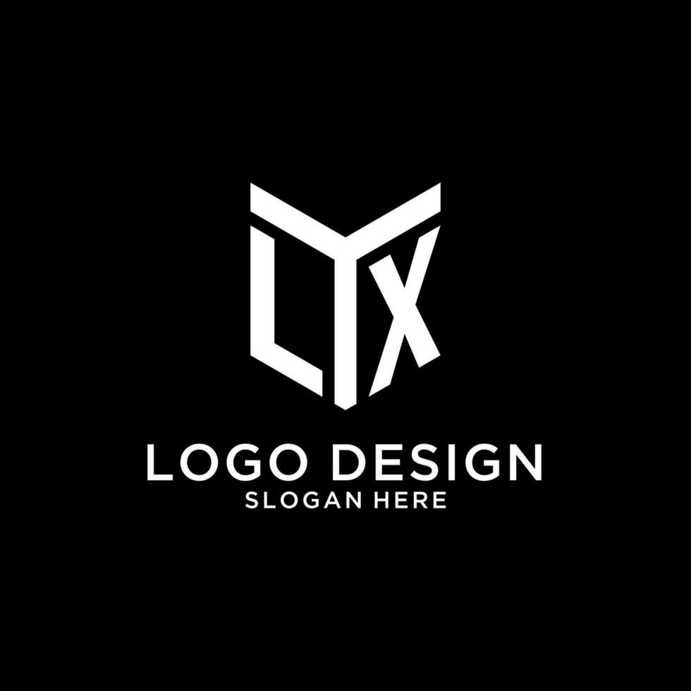 lx espejo inicial logo, creativo negrita monograma inicial diseño estilo vector