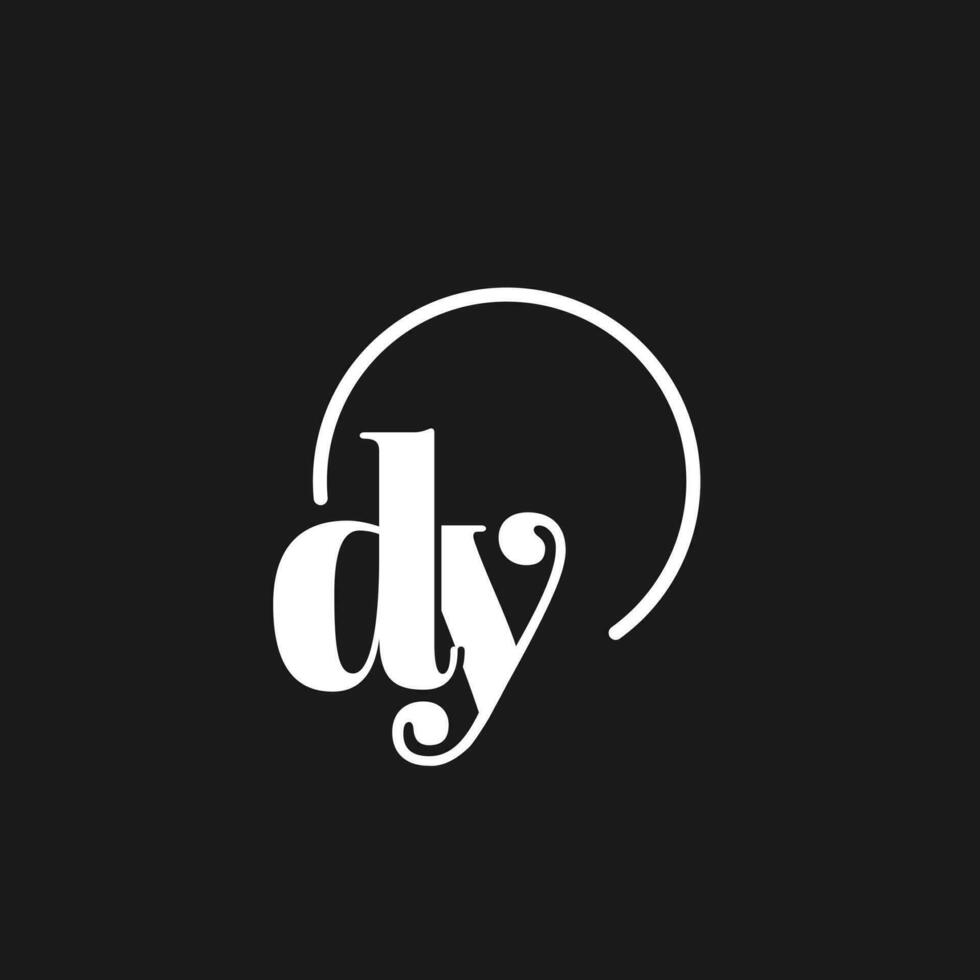 DY logo initials monogram with circular lines, minimalist and clean logo design, simple but classy style vector