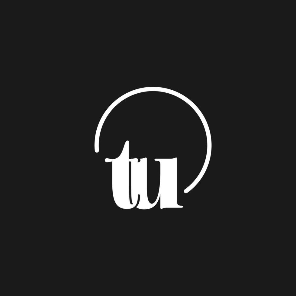 TU logo initials monogram with circular lines, minimalist and clean logo design, simple but classy style vector