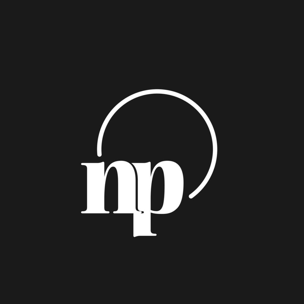 NP logo initials monogram with circular lines, minimalist and clean logo design, simple but classy style vector