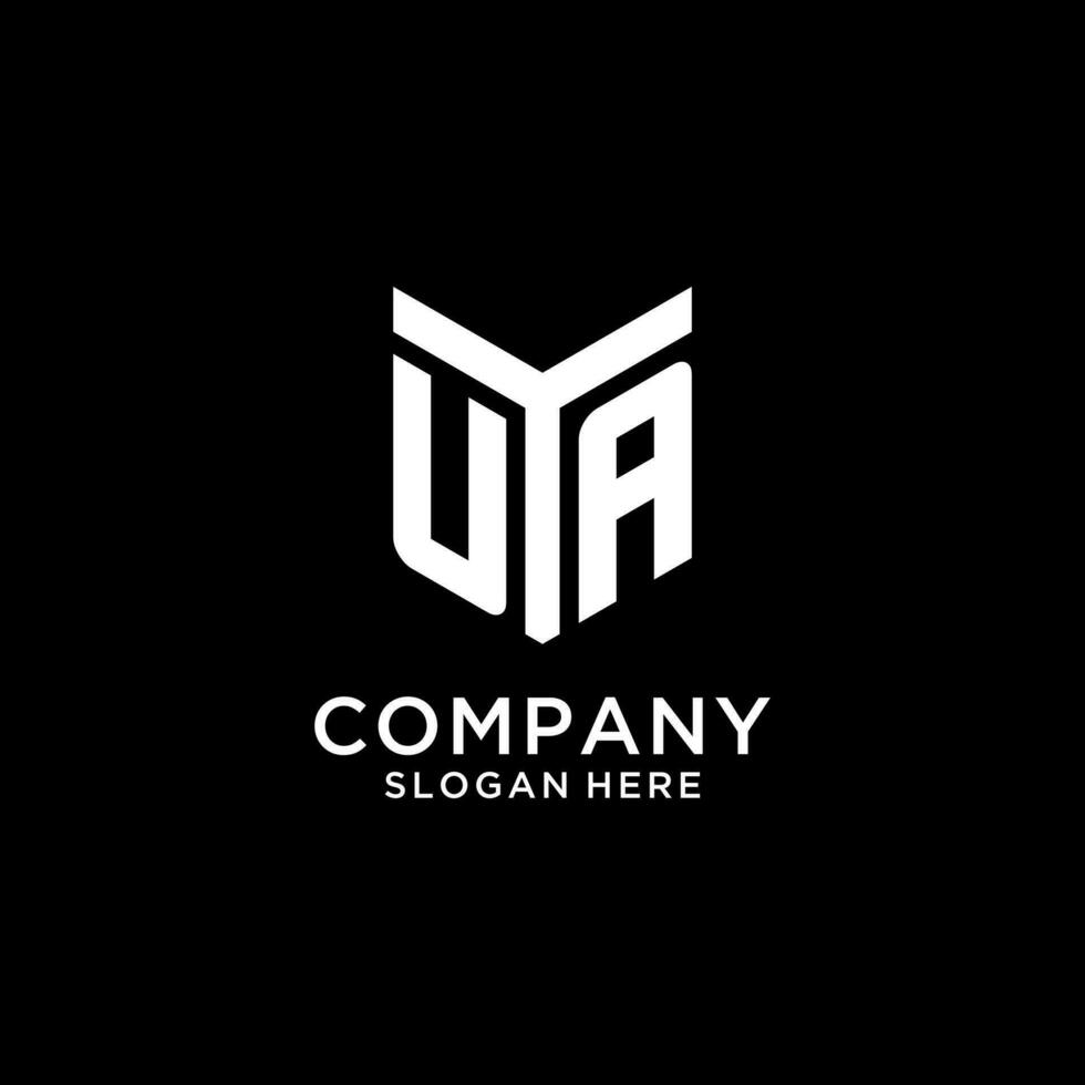 UA mirror initial logo, creative bold monogram initial design style vector